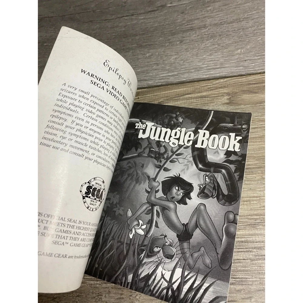 Disney The Jungle Book Sega Game Gear Instruction‎ Manual Original Booklet 1994